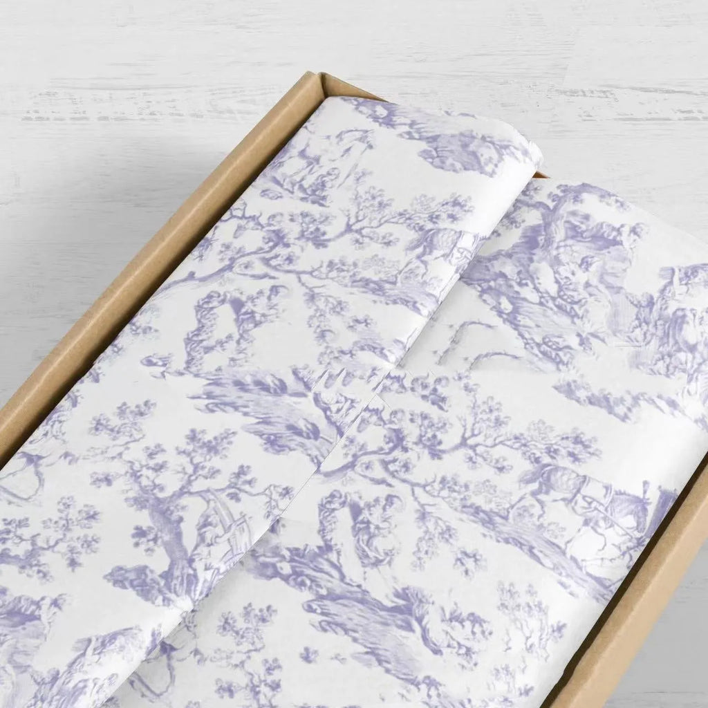 French MG decorative tissue paper sheet in retro pink purple colour, 50cm by 70cm size