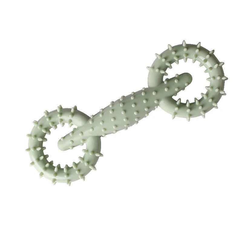 Blue TPR dog chew toy ring board for teething puppies measuring 16cm