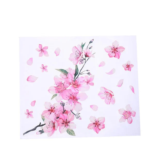 Cherry blossom flower pattern car sticker on vehicle window, available in two size options.