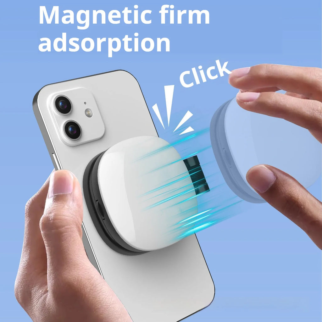 Black and white mobile phone magnetic selfie fill light with adjustable colour temperatures and dimming control
