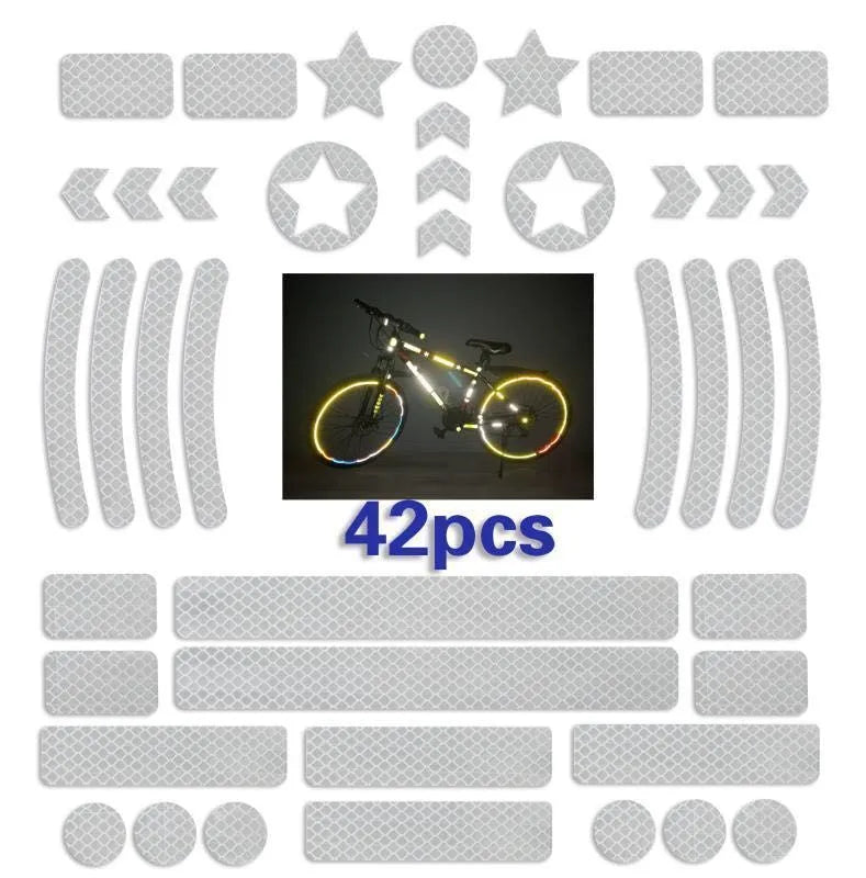 Bicycle reflective safety tape with geometry grid pattern in four colour options