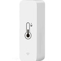 White WiFi temperature and humidity sensor with LCD display showing readings, compact rectangular ABS housing