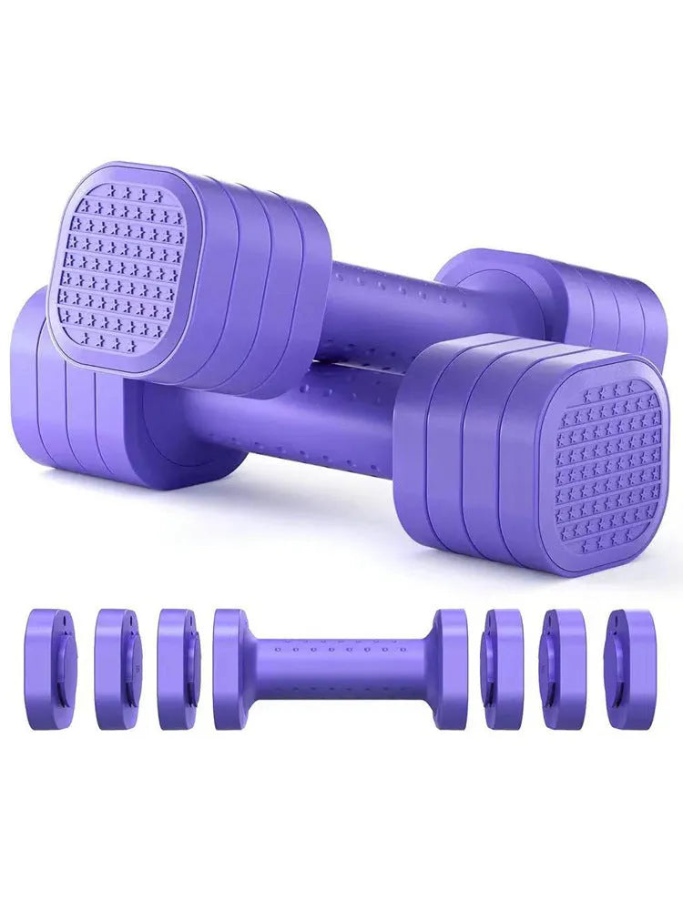 Detachable dumbbell set for women's fitness in slim fit design with adjustable weights