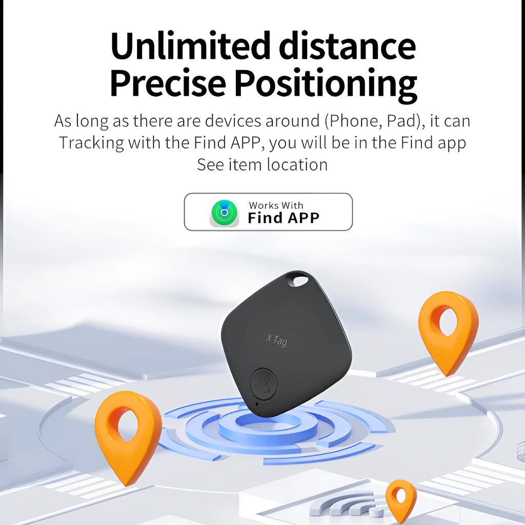 Compact black Bluetooth anti-lost tracker key ring with positioning alarm.