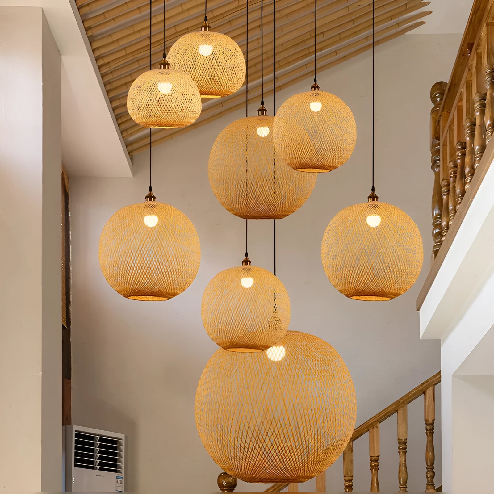 Pastoral hall chandelier with multiple lamp holder diameter options from 20cm to 55cm.