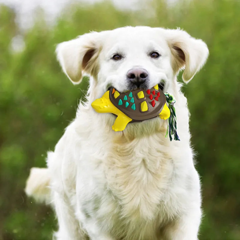 Natural rubber dog toothbrush chew toy in mint flavour for dental care