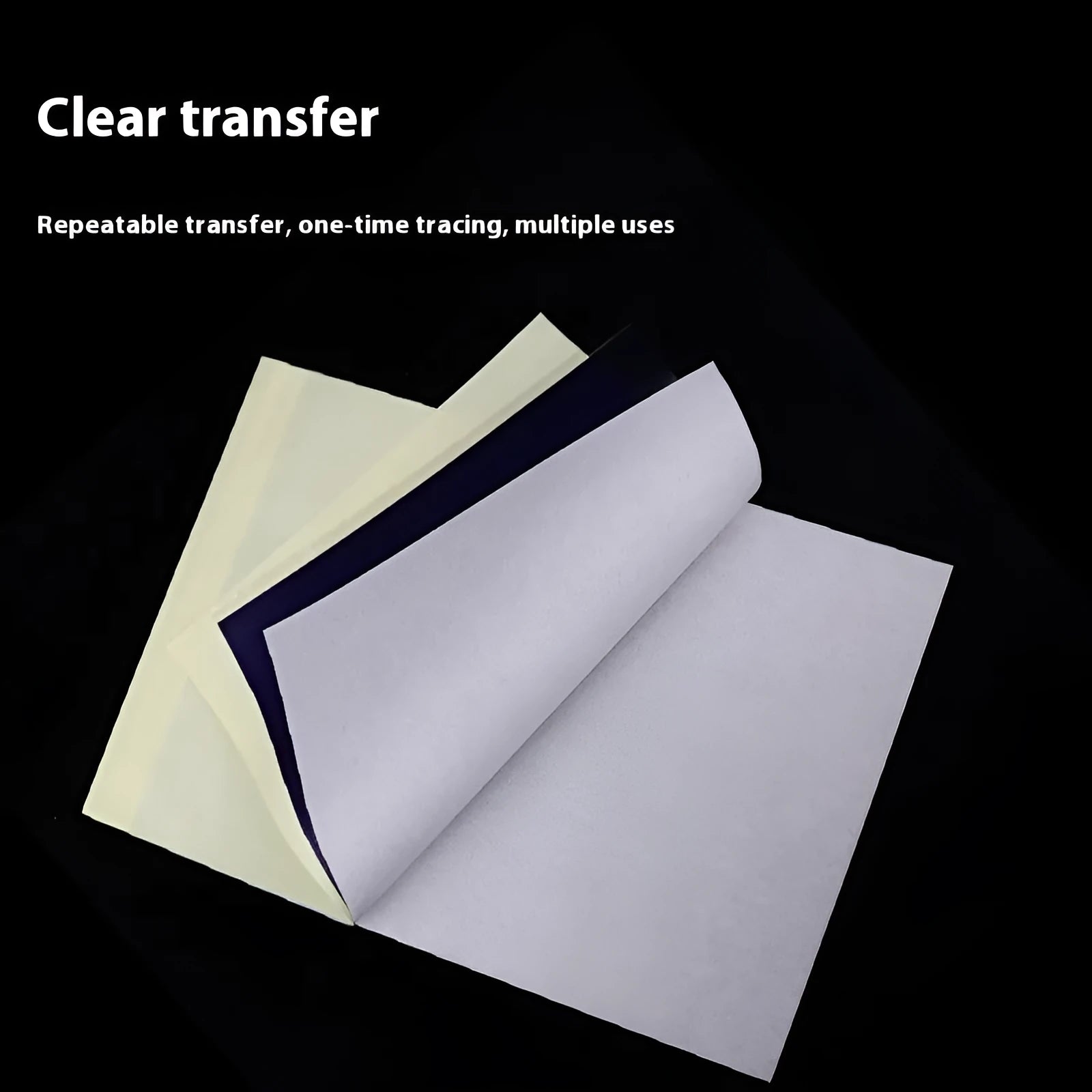 A4 quadruple tattoo transfer paper sheets with hand-drawn lines for stencil creation