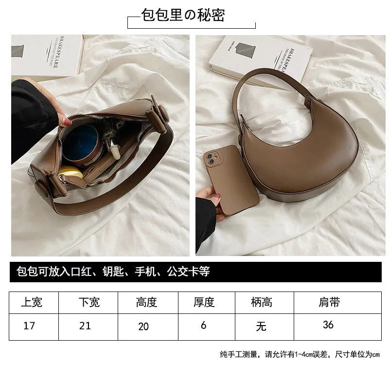 Women's retro-style PU shoulder bag in a dumpling shape, shown in cream yellow colour with a shoulder strap.