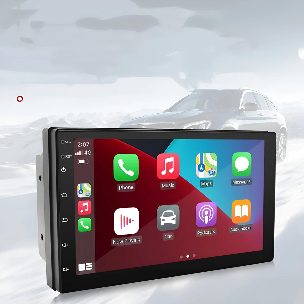 Black universal car MP5 GPS navigation system with 7-inch touchscreen display