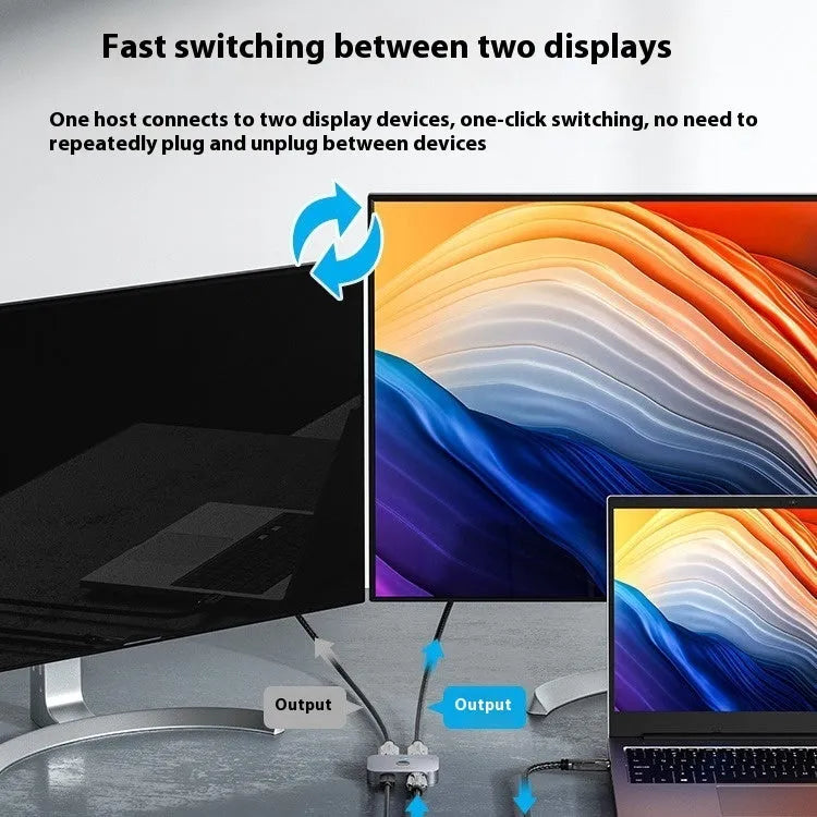Alloy cable separator for computer to television audio and video conversion in grey colour