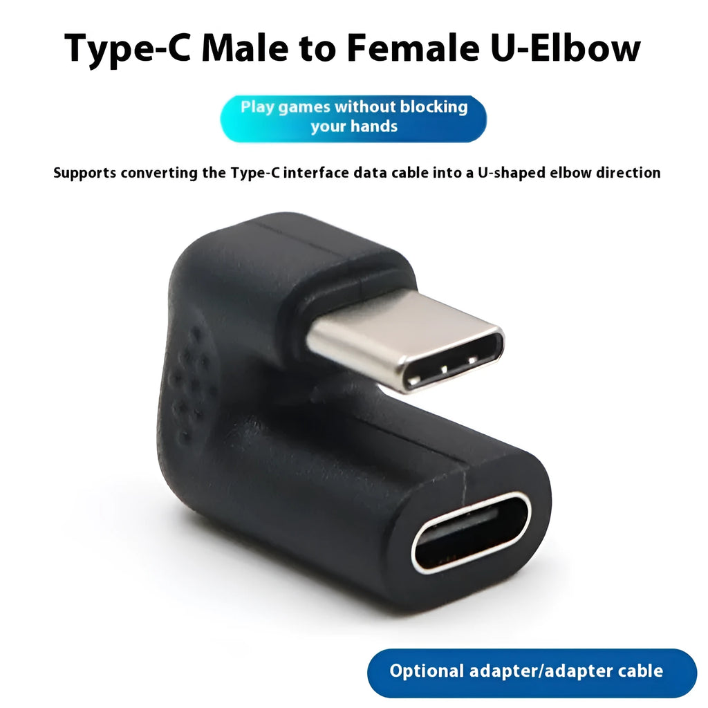 Plastic U-bend adapter extension cable with 4-piece adapter set for mobile devices