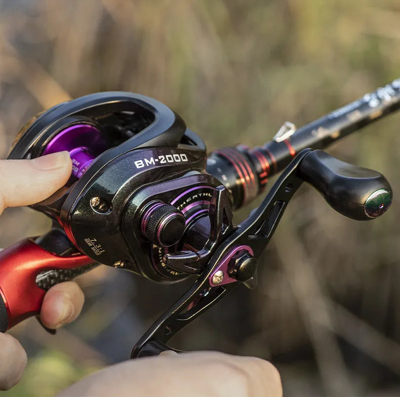 Colourful water drop design fishing reel with magnetic brake system, BM2000 model