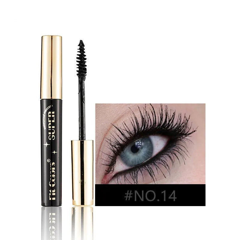 Colourful mascara for stage and nightclub use showing 12 different shade options