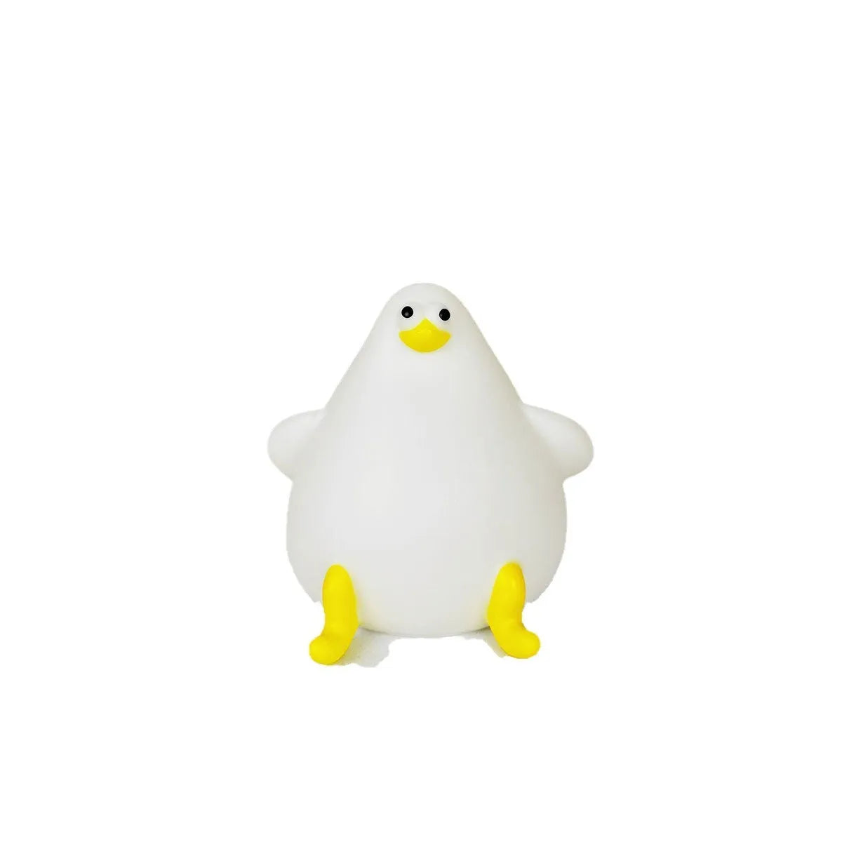 Cute cartoon silicone seagull night light USB rechargeable with soft glow on bedside table