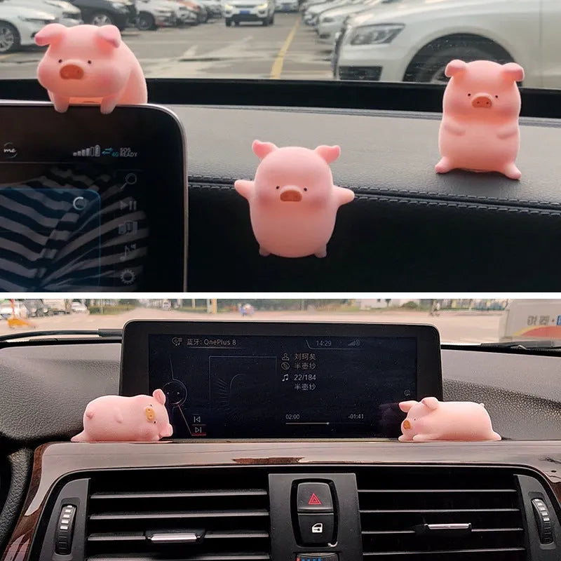 Resin cartoon pig figurine car dashboard ornament decoration