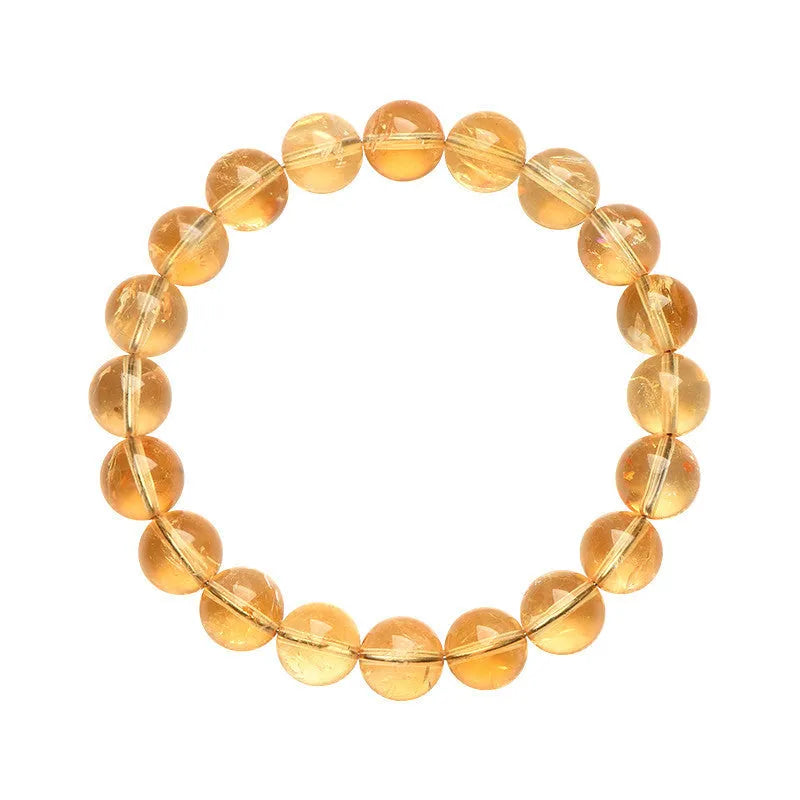 Natural yellow citrine bead bracelet showing single-circle and three-circle design options.