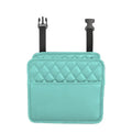 Leather hanging storage bag for car interior in black, pink, green, or white