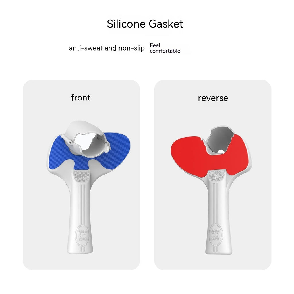 Red and blue plastic silicone table tennis racket hand grip accessory for Pico 4 VR controllers