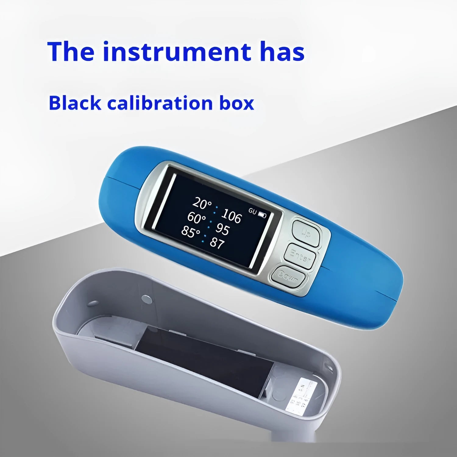 Portable glossiness tester device showing CS-300 CS-300S CS-380 models for surface gloss measurement
