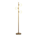 Gold aluminium and glass minimalist floor lamp warm LED light vertical design