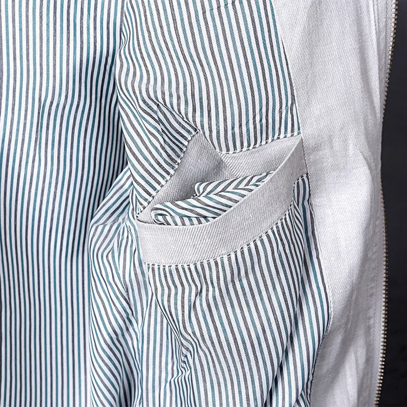 Men's thin cotton linen jacket in heather grey, regular fit, shown on a model.