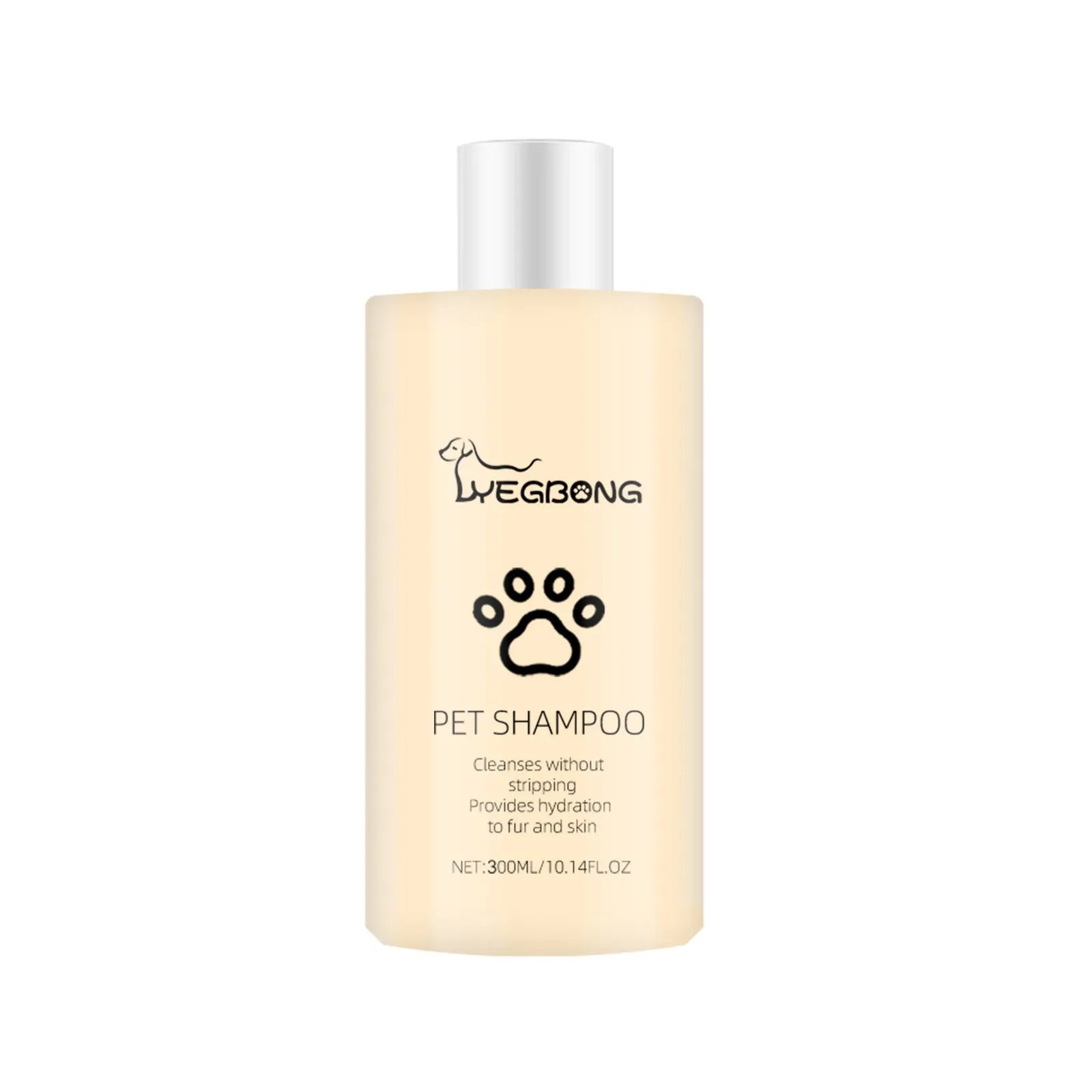 Pet shampoo bottle for dogs and cats in 100ml and 300ml sizes for mild cleansing
