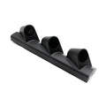 Black ABS plastic three-hole instrument stand for 52mm car gauges, right-hand drive configuration.