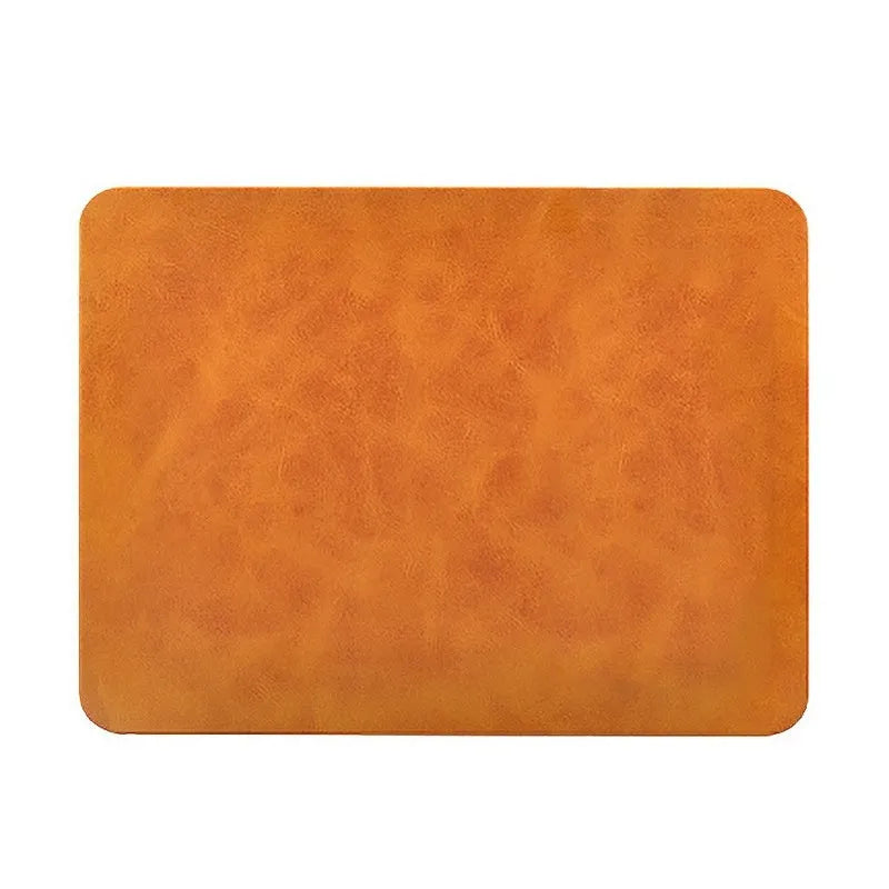 Brown wireless charging mouse pad with leather surface and Micro USB cable