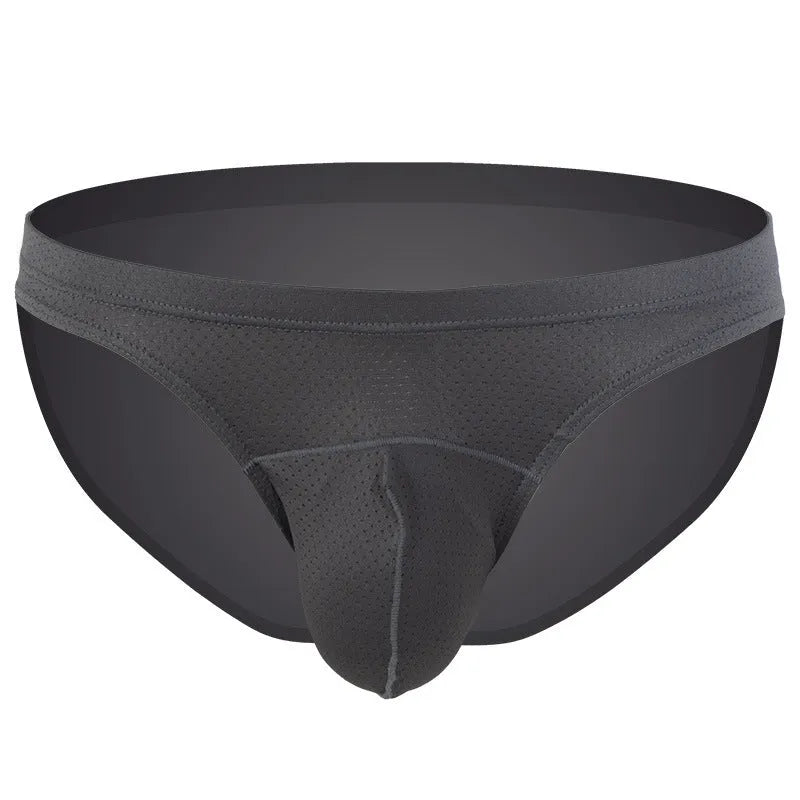 Men's transparent nylon underwear in loose fit design showing colour options