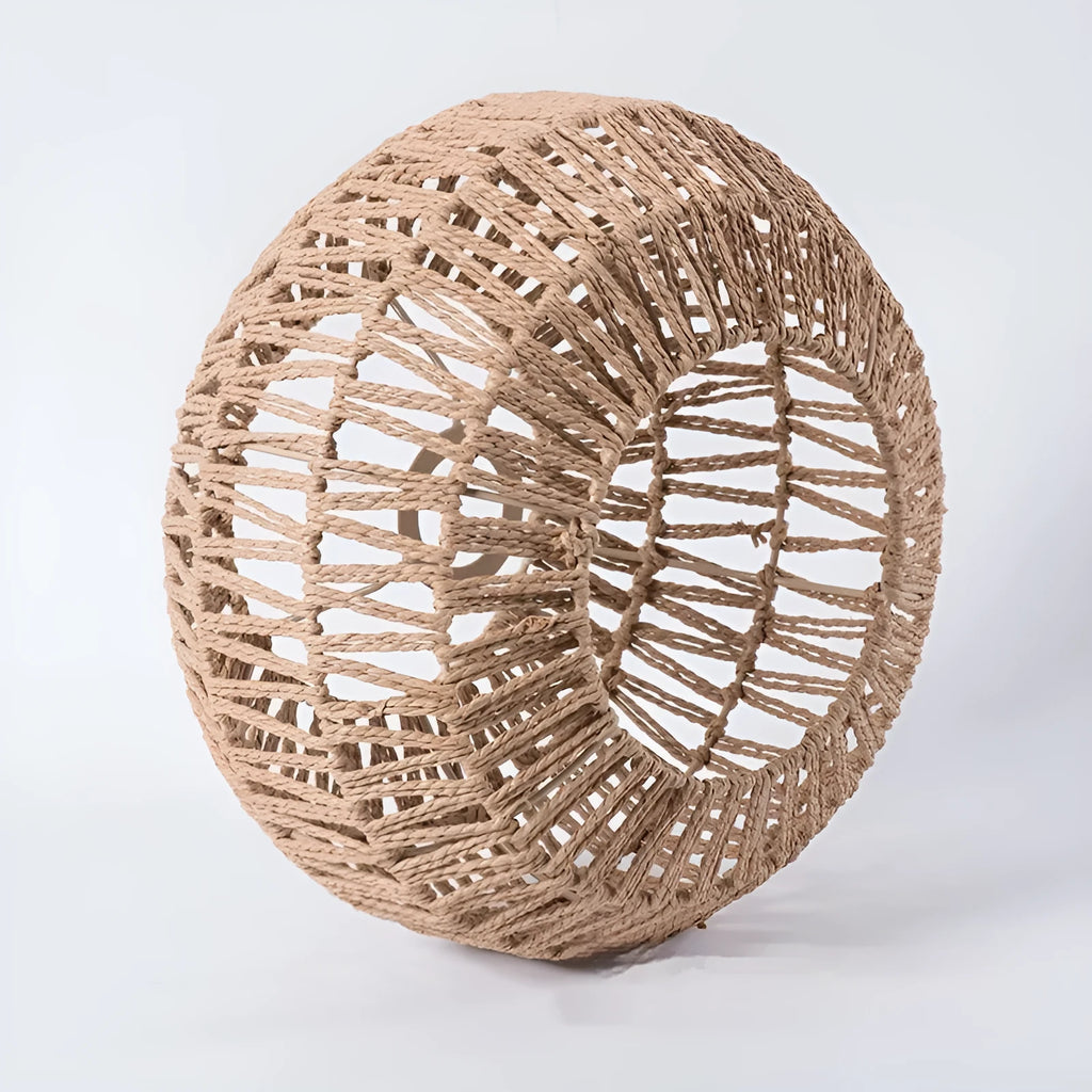 Chinese style hand-woven paper lampshade 30cm diameter dark brown for ceiling light