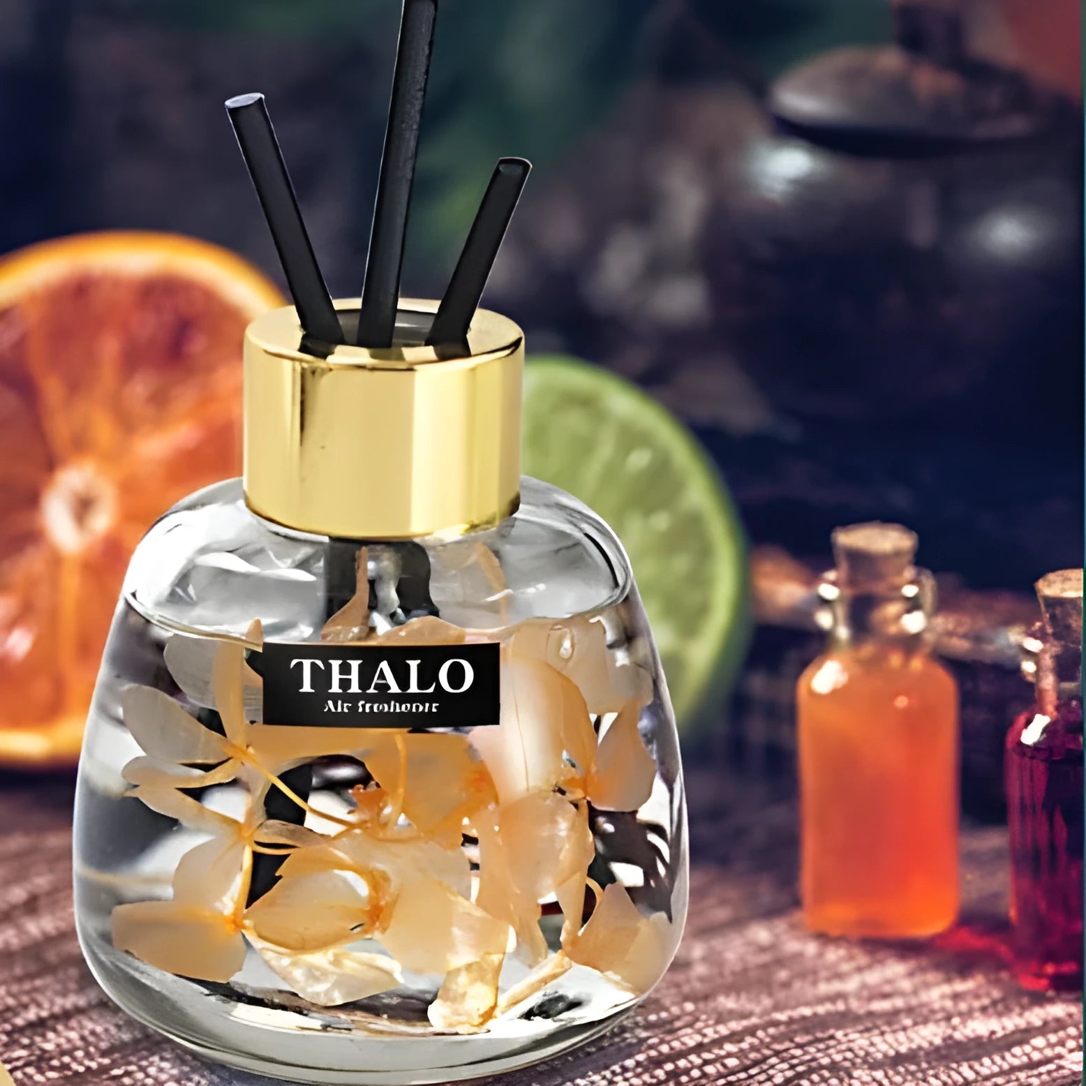 Decorative glass car perfume ornament bottle for essential oil aromatherapy in vehicle interiors