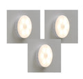 Wireless motion sensor LED night light with magnetic charging base for automatic illumination