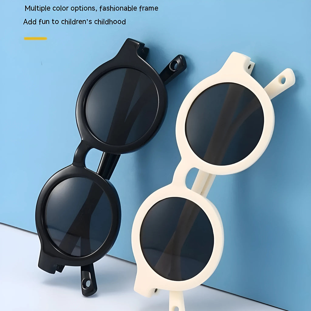 Children's silicone sunglasses for 0-3 year olds with round frames and UV400 protection