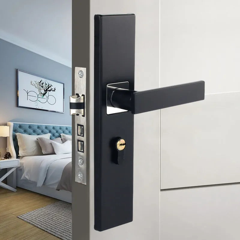 Aluminium alloy split magnetic door lock handle for timber doors in multiple style options