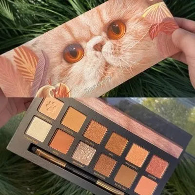 Explorer twelve-colour animal eye shadow palette showing golden tiger, red fox and leopard design shades