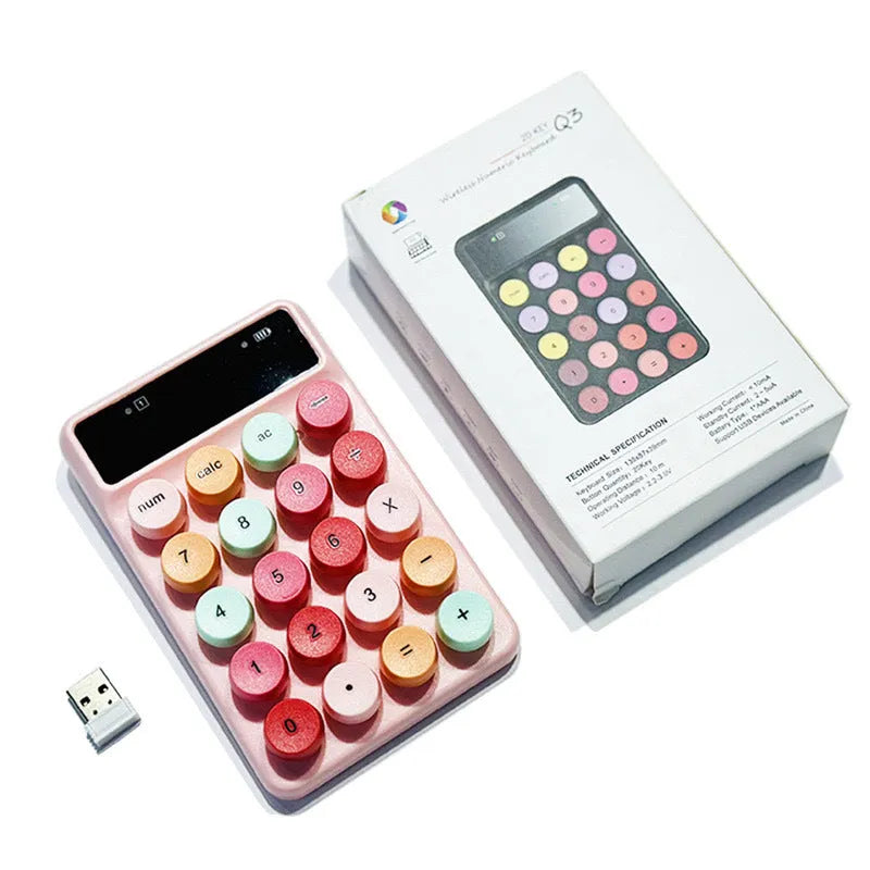 Q3 wireless mini keyboard in macaron colours with ABS plastic construction