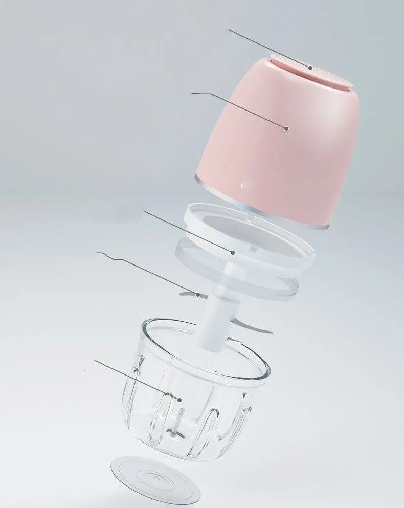 Household small electric sand ice machine in cherry blossom pink with compact 105mm size and 200w power