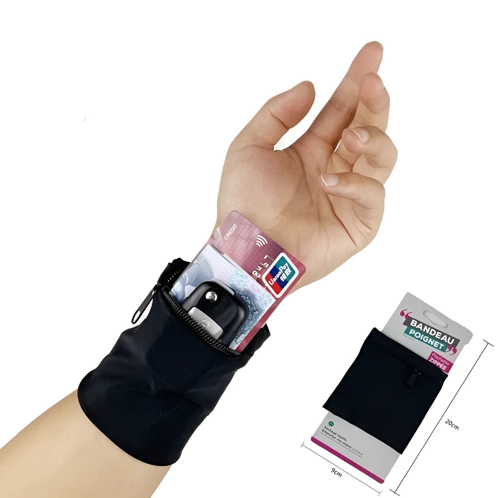 Waterproof PVC wrist bag armband sleeve for mobile phones, measuring 10 by 10.5 cm.
