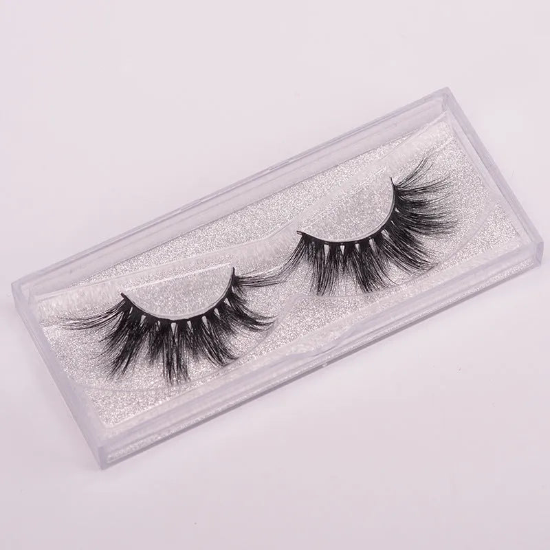 Handcrafted 5D mink false eyelashes set with application brush and storage cap