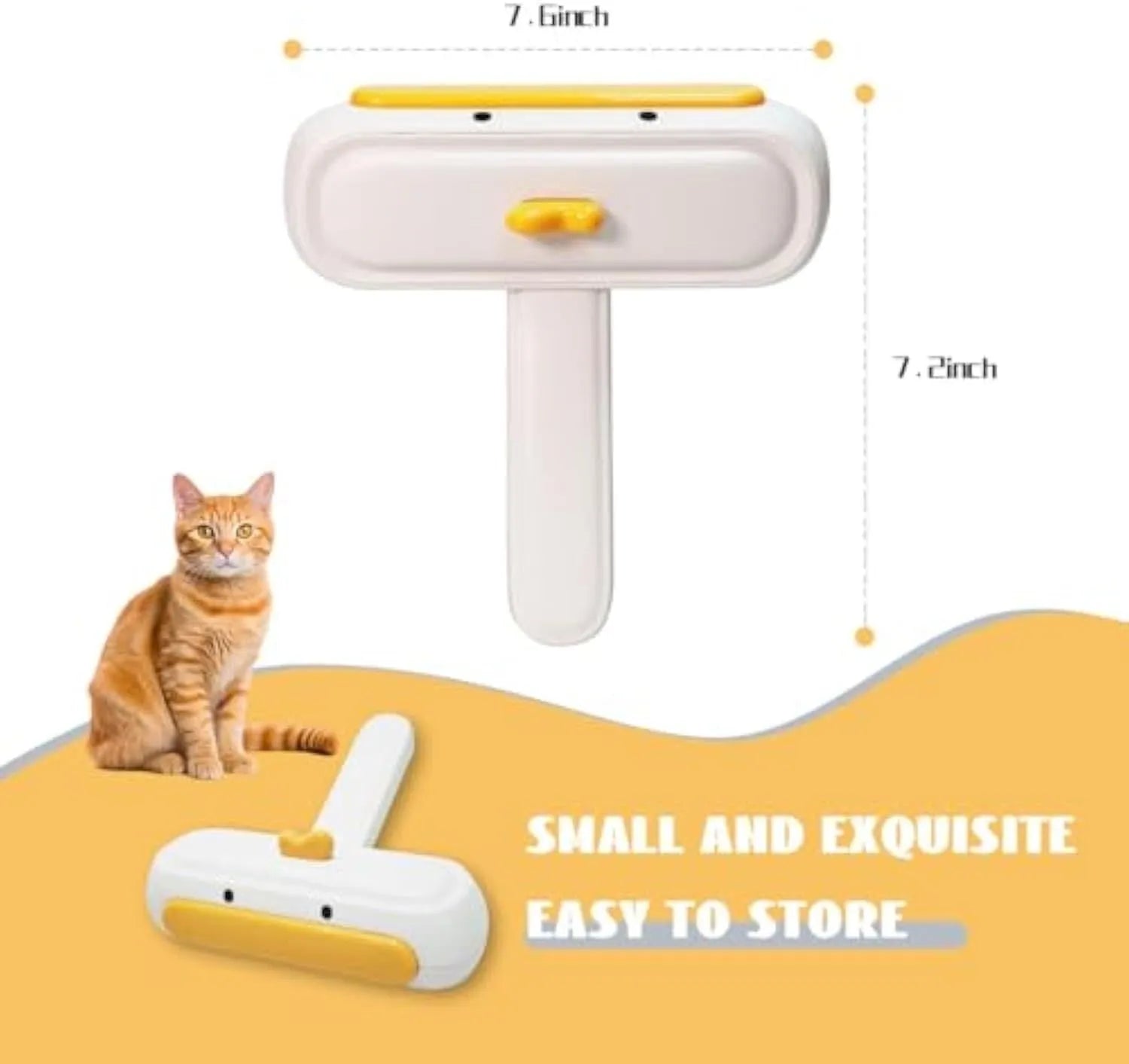Yellow duck designed portable pet hair remover with polyester bristles for furniture and car seats