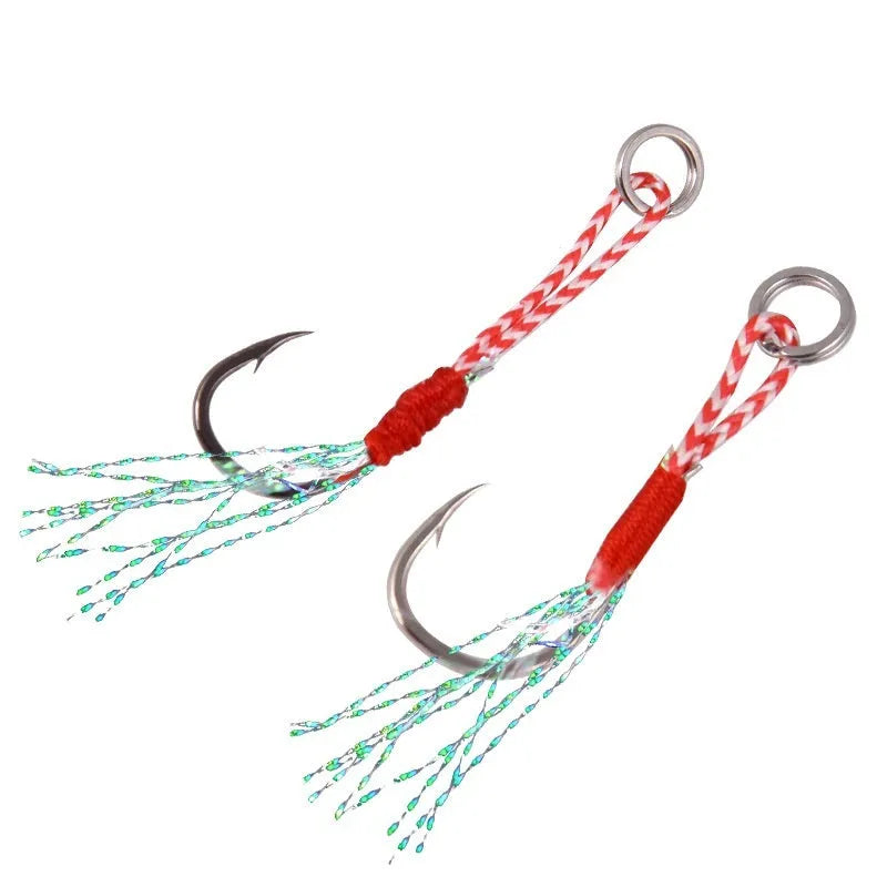 Single fishing hook made of bright wire iron plate in sizes No. 9 through No. 14 for sea fishing.