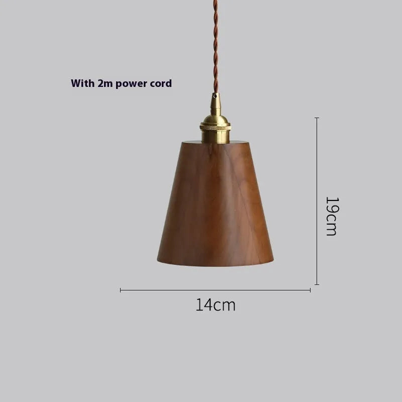 Black walnut and copper art single-head droplight chandelier pendant light