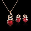 Women's bridal jewellery set with adjustable necklace and matching earrings