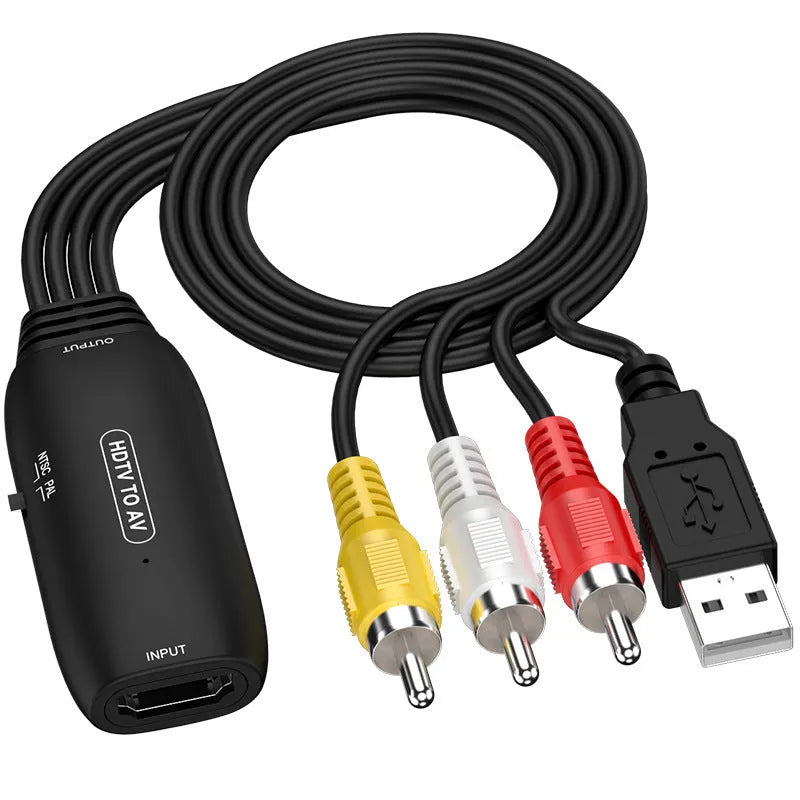 HDMI to AV adapter cable with 110cm length for monitor and projector connections