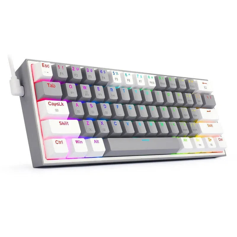 K617 RGB mechanical keyboard in white pink colour with dual-keycap design