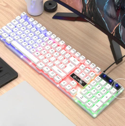 TX35 white mechanical feeling keyboard with USB cable and full-size layout