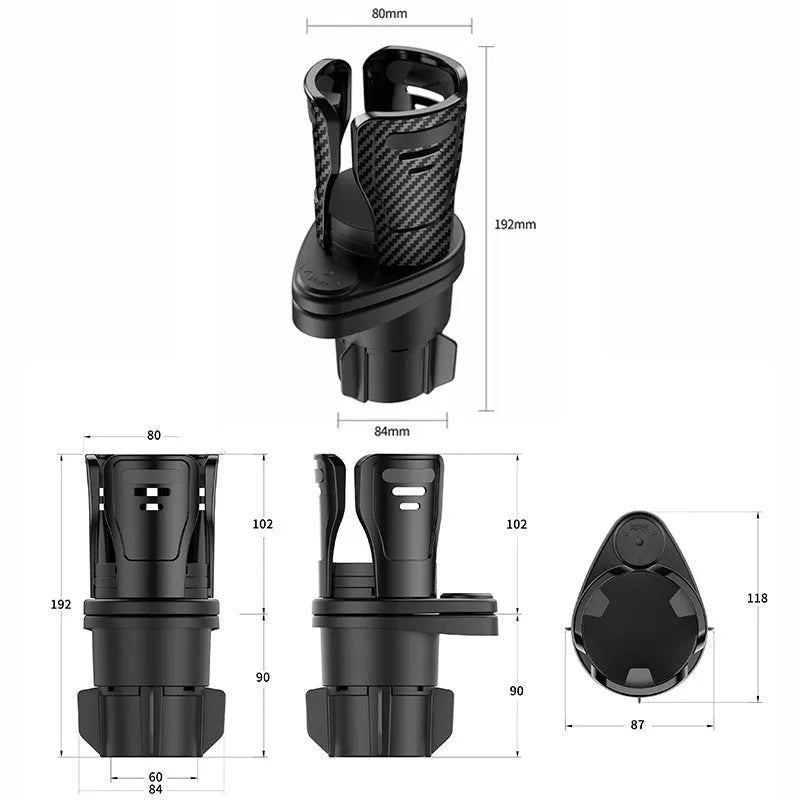 Second generation upgraded car cup holder modification in ABS plastic with carbon fibre pattern finish