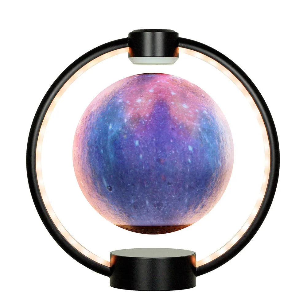 K1-Round Moon Bluetooth Speaker maglev suspension floating moon sphere with wooden base and colourful glare