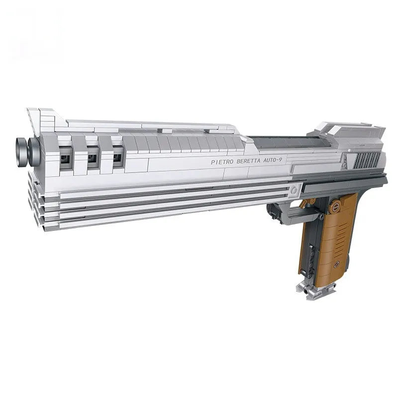 Assembled plastic building blocks toy gun model in style 58024 with small particle pieces