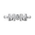 MOM Design refined simple geometric letter ring for women in silver with gold and platinum colour options